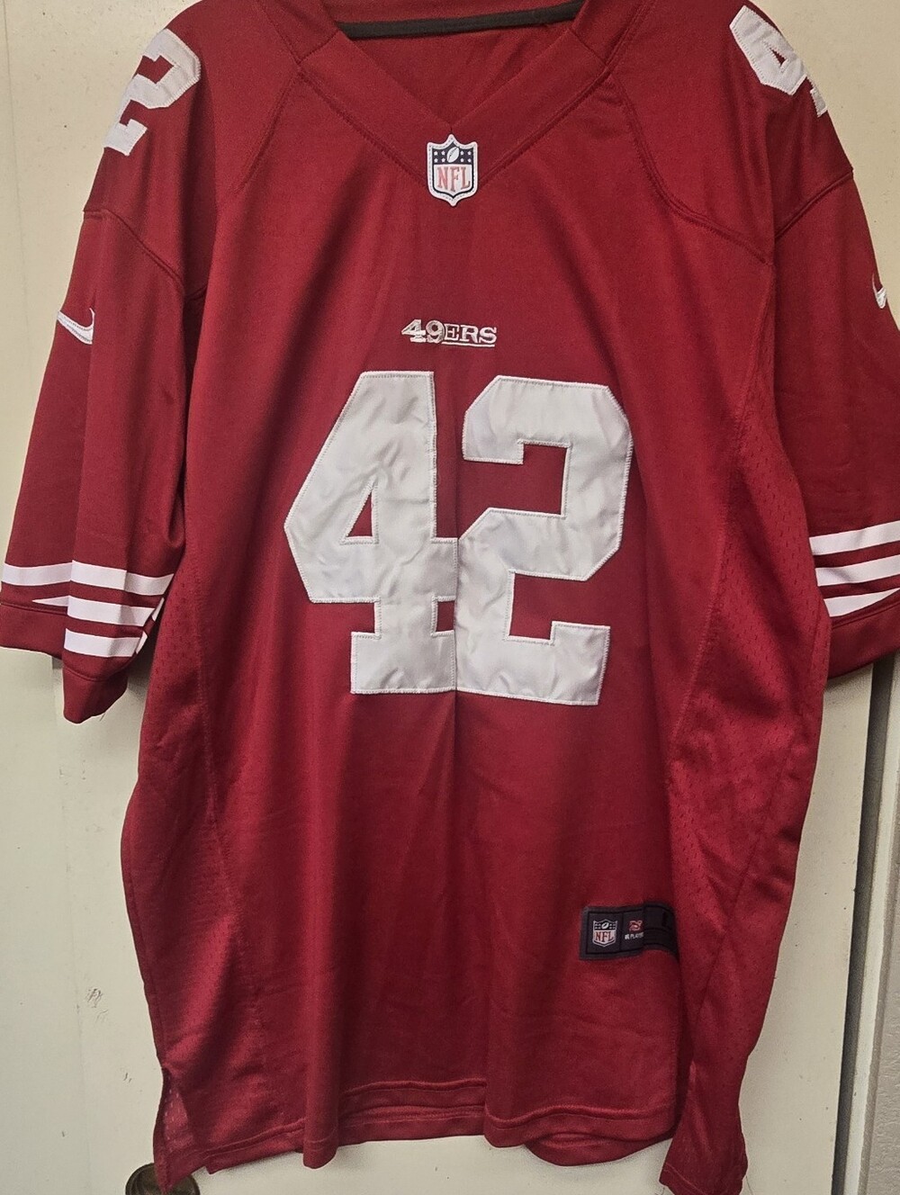 Nike Red NFL On-Field Jersey Interior Tag